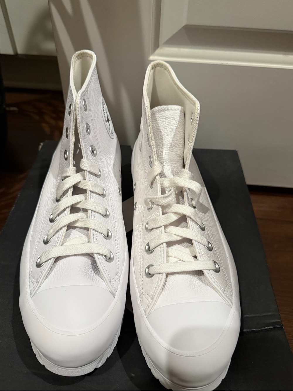 Converse White Platform High-Top Sneakers